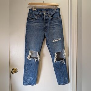 Levi's Blue Distressed Jeans 501 26/26